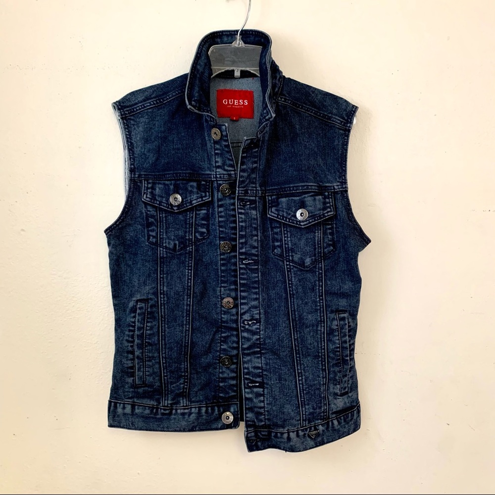 Denim Vest BRAND NEW Removable Hood Small
